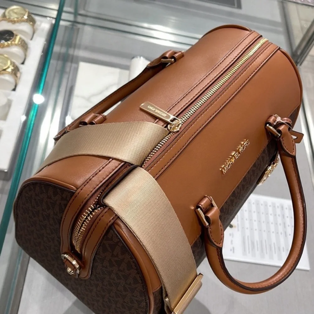 Michael Kors Medium Duffel Travel Satchel - Leather/Coated - Picture 5 of 13